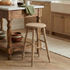 Beige Leona Solid Wood Counter Stool Acacia Wood counter stool