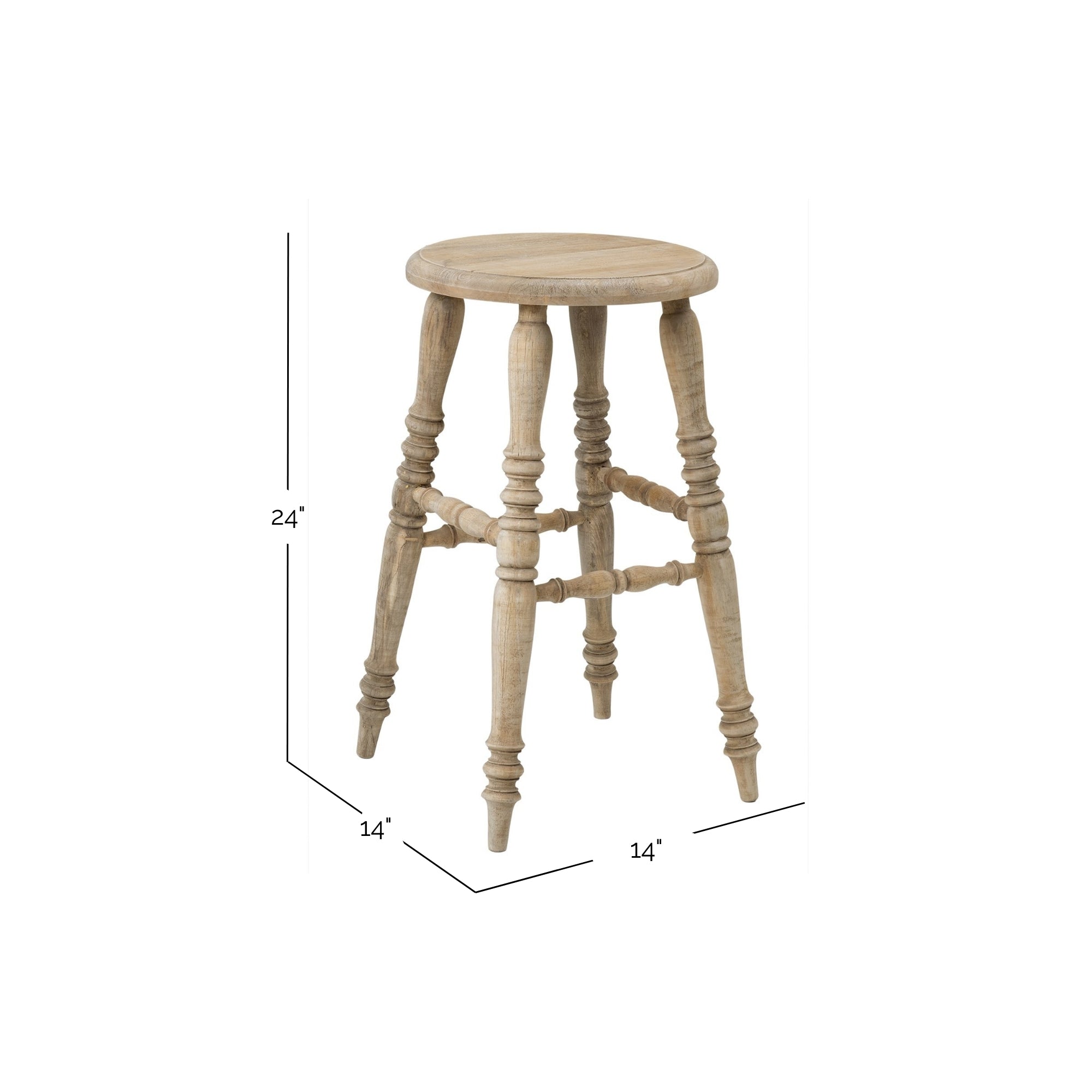 Leona Solid Wood Counter Stool