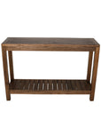 Petter Rectangular Solid Mindi Wood Console Table with Shelf