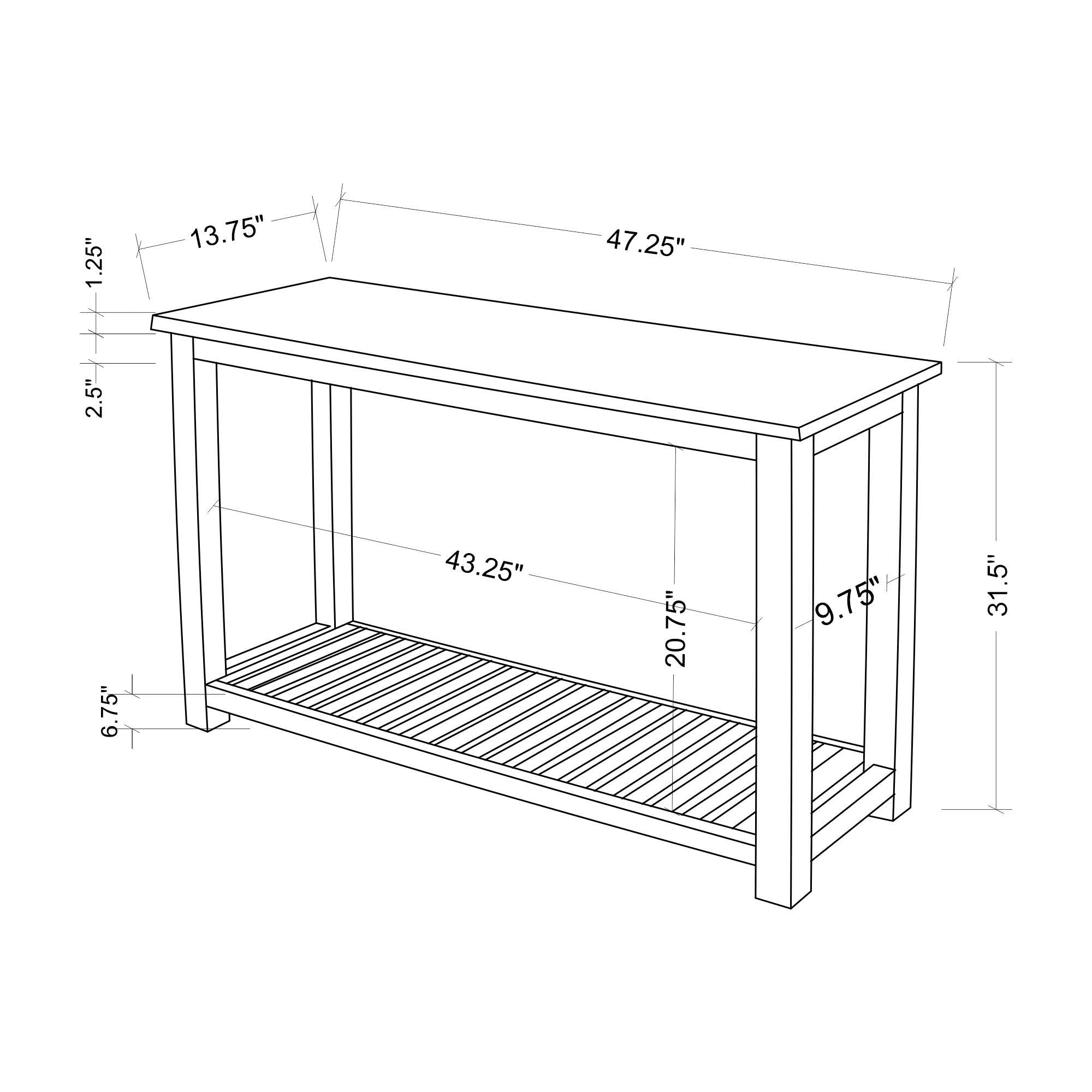Petter Console Table with Shelf