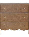 Morrowind 34" W Scallop Bayur Wood 3 Drawer Dresser
