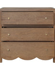 Morrowind 34" W Scallop Bayur Wood 3 Drawer Dresser