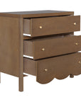 Morrowind 34" W Scallop Bayur Wood 3 Drawer Dresser