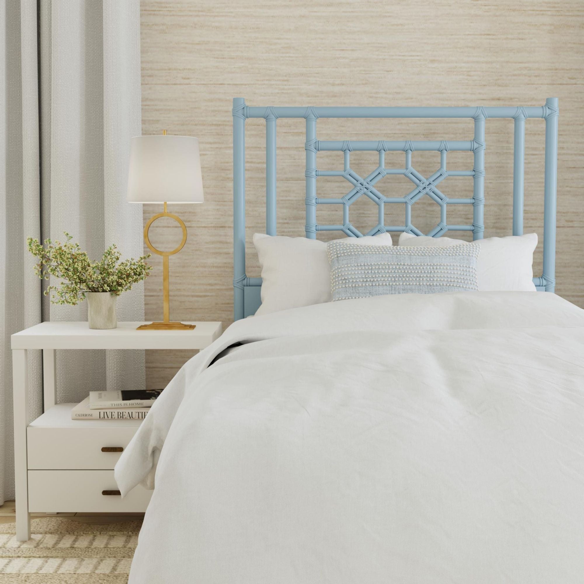 Annalisa Rattan Lattice Back Headboard