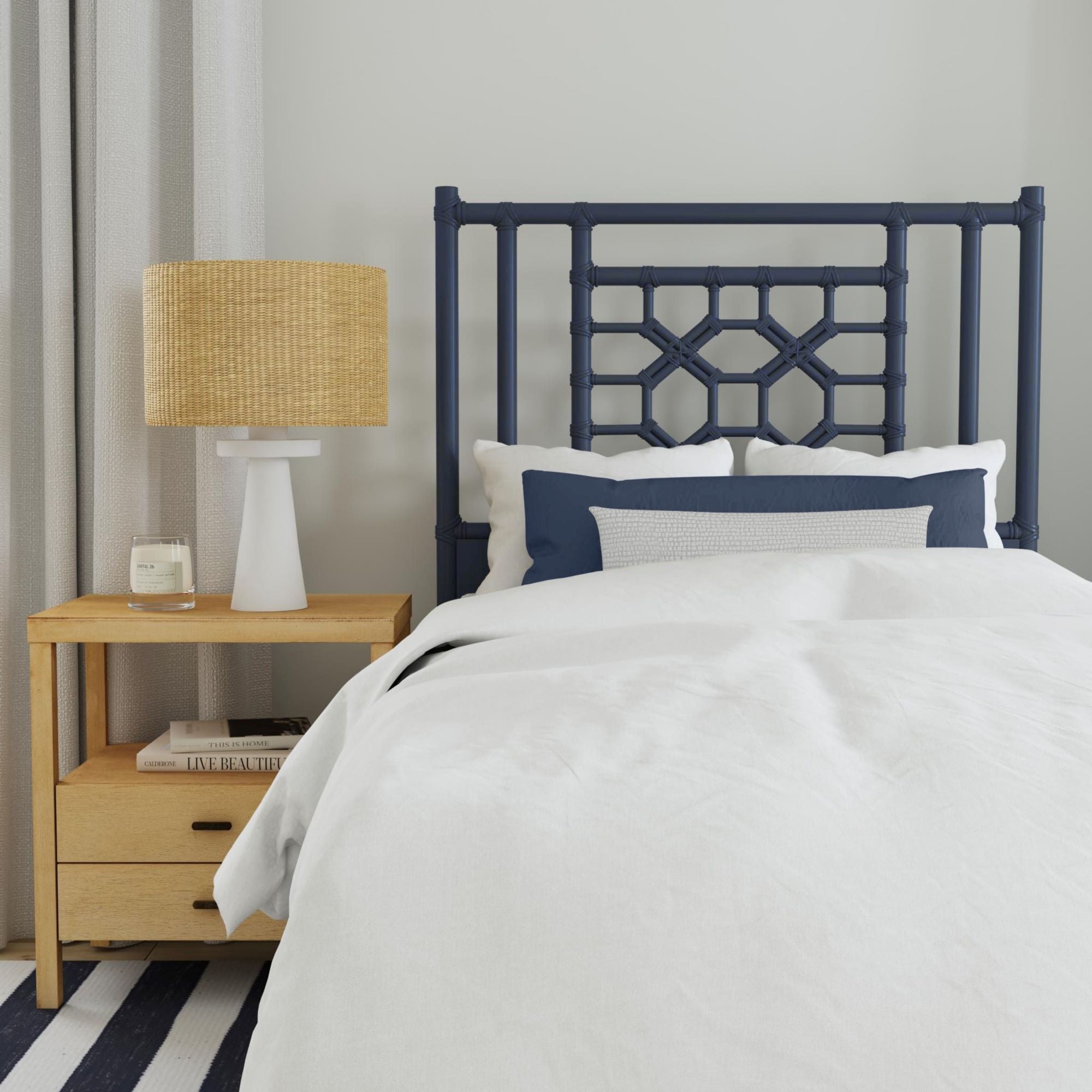 Annalisa Rattan Lattice Back Headboard