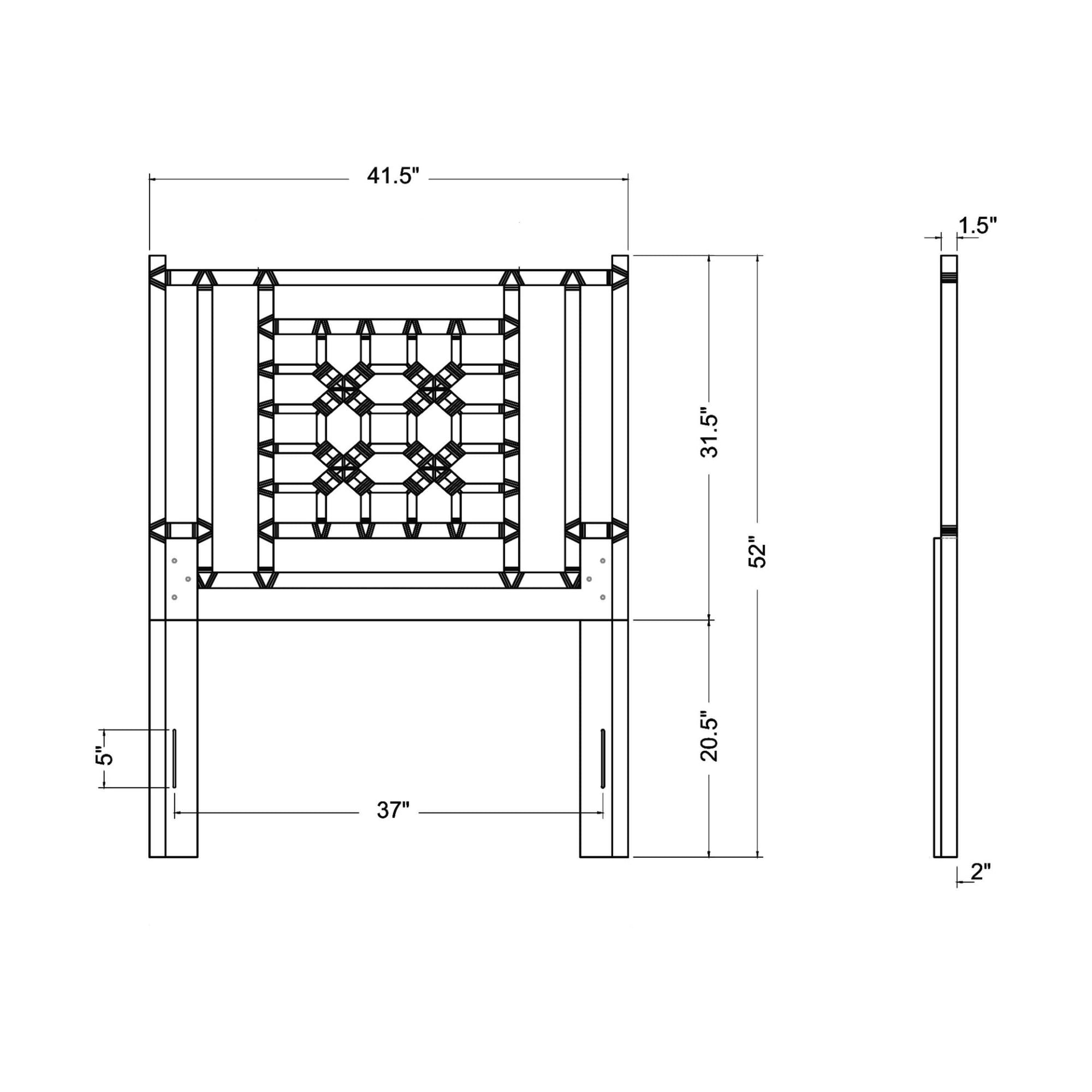 Annalisa Rattan Lattice Back Headboard