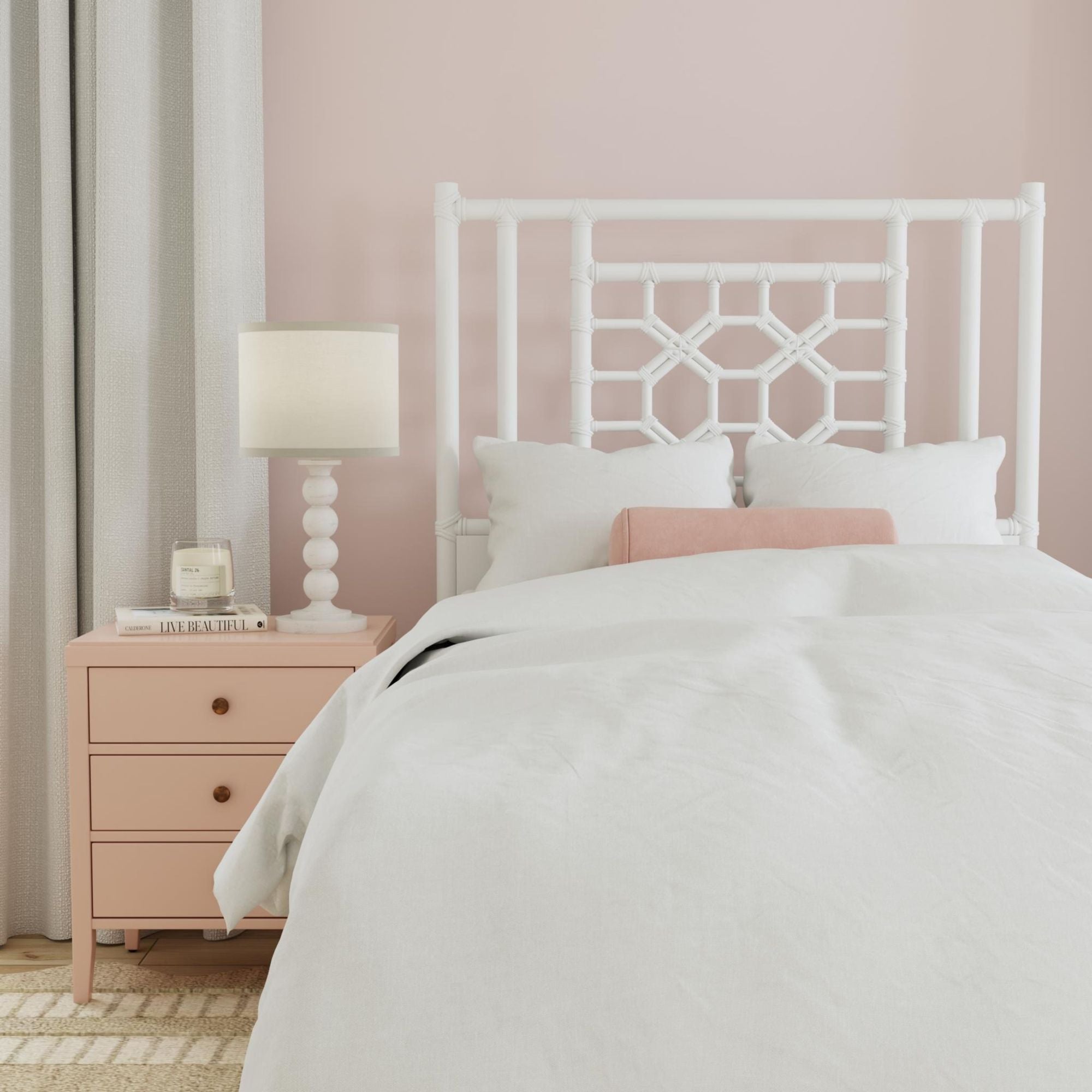 Annalisa Rattan Lattice Back Headboard