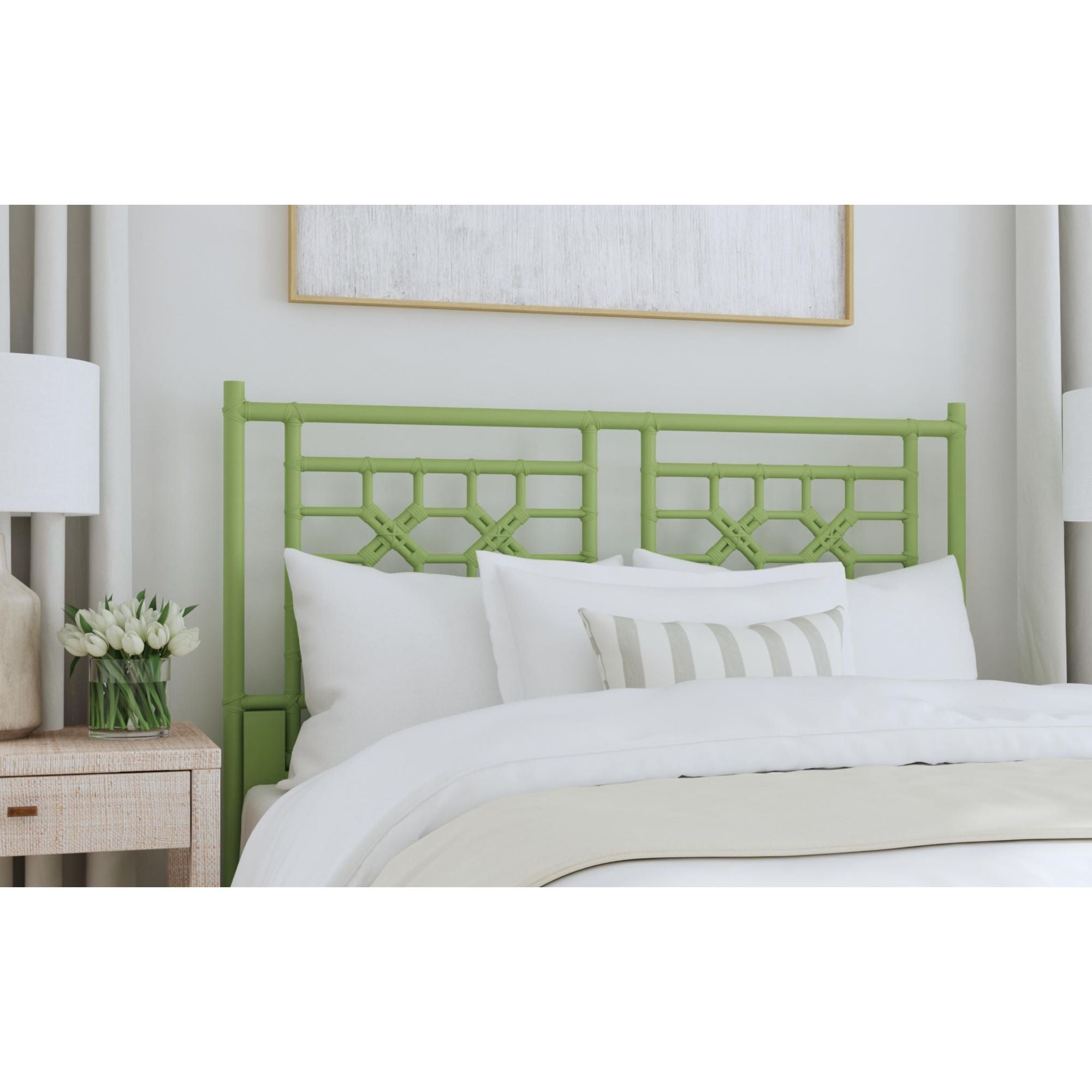 Annalisa Rattan Lattice Back Headboard