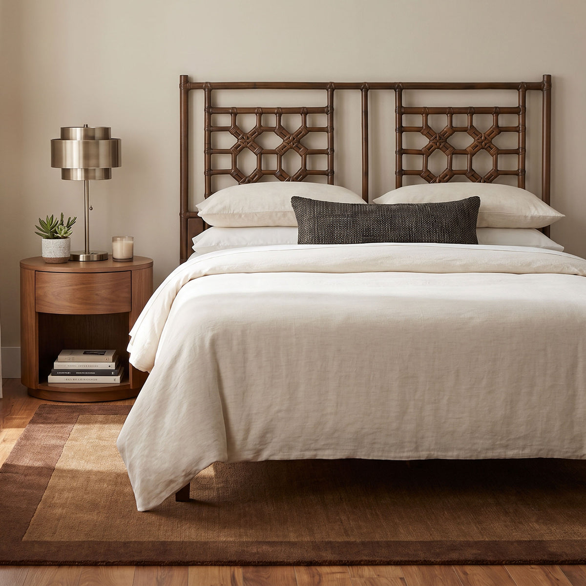 Annalisa Handwoven Rattan Lattice Headboard