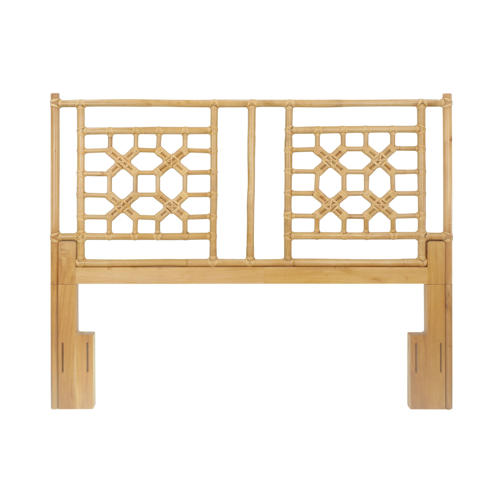 Annalisa Handwoven Rattan Lattice Headboard