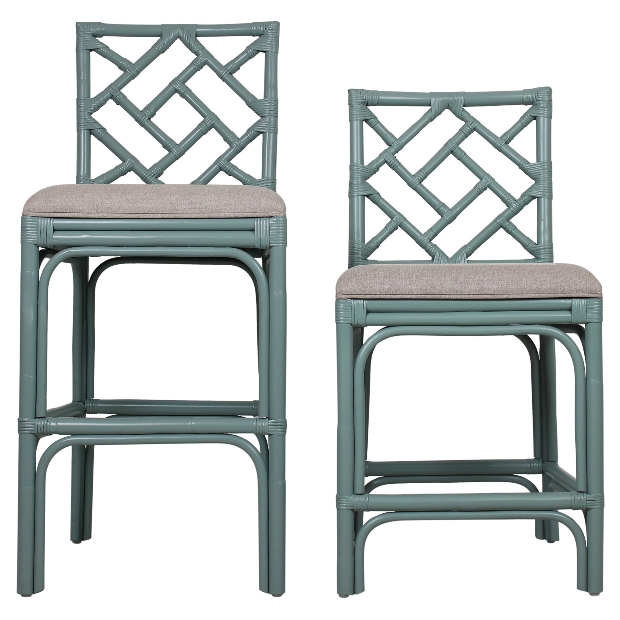 Stacie Rattan Lattice-Back Stool