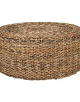 Liv Hand-Woven Natural Abaca Wood Round Coffee Table