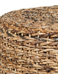 Liv Hand-Woven Natural Abaca Wood Round Coffee Table