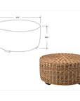 Liv Hand-Woven Natural Abaca Wood Round Coffee Table