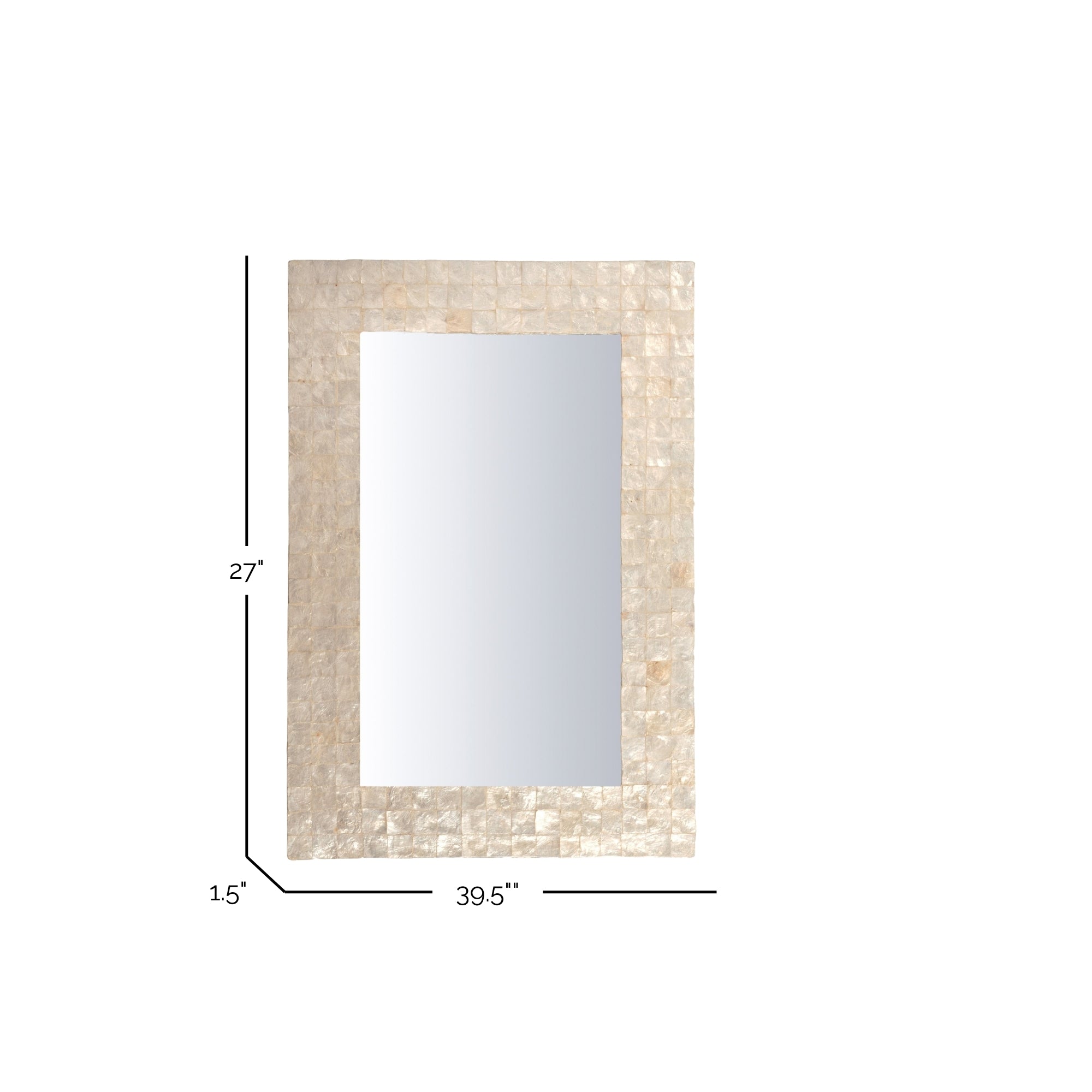 Campbell 27" Capiz Shell Mirror Solid Wood wall mirror