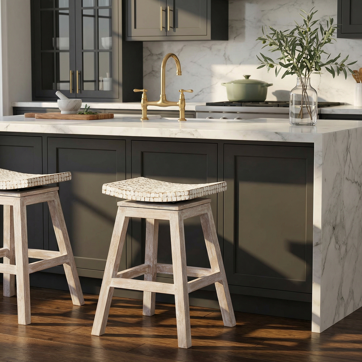 Lawson Wood and Coconut Counter Stool | East at Main