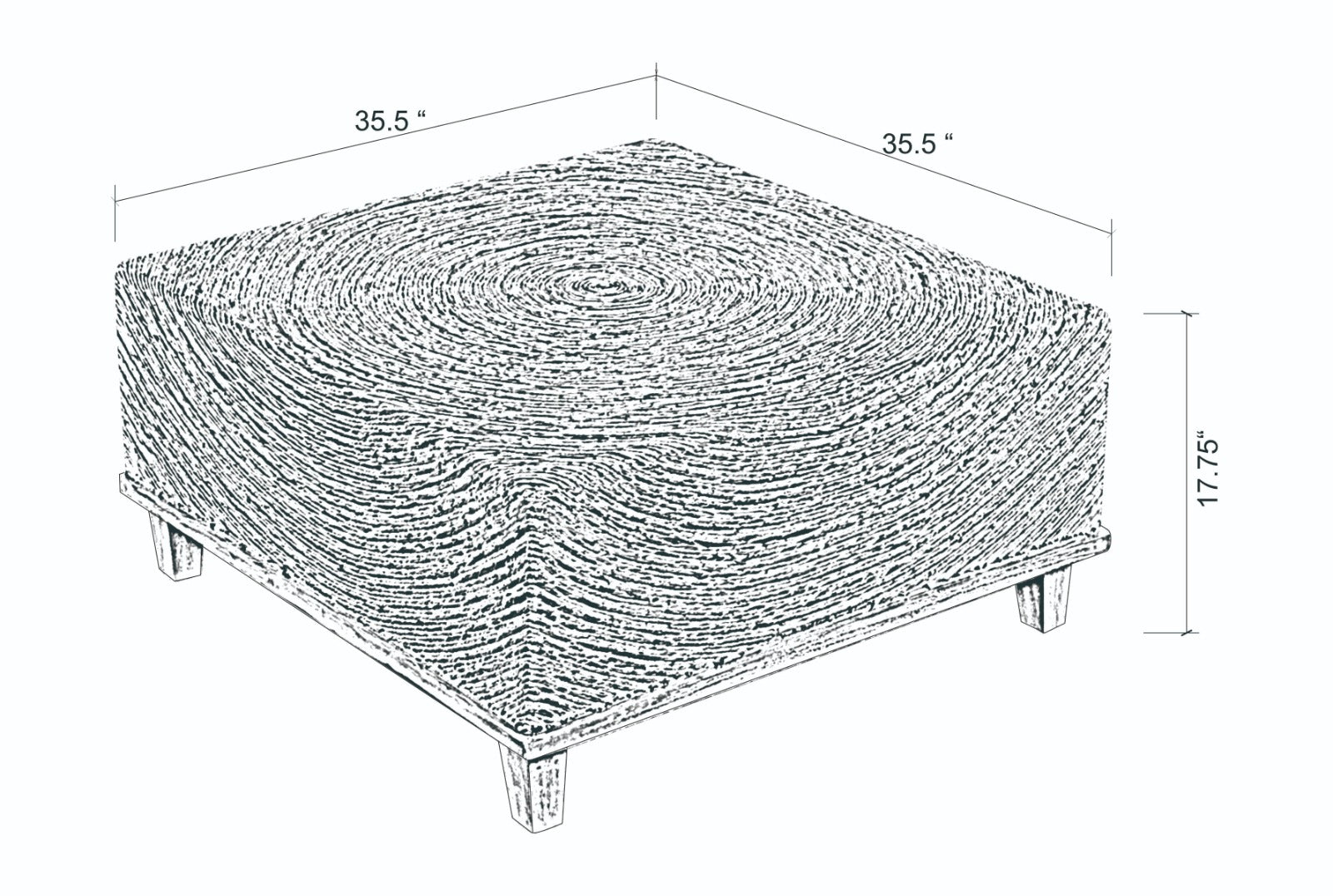 Naomi Square Woven Abaca Coffee Table