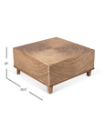 Naomi 35" Square Woven Abaca Coffee Table Solid Wood coffee table