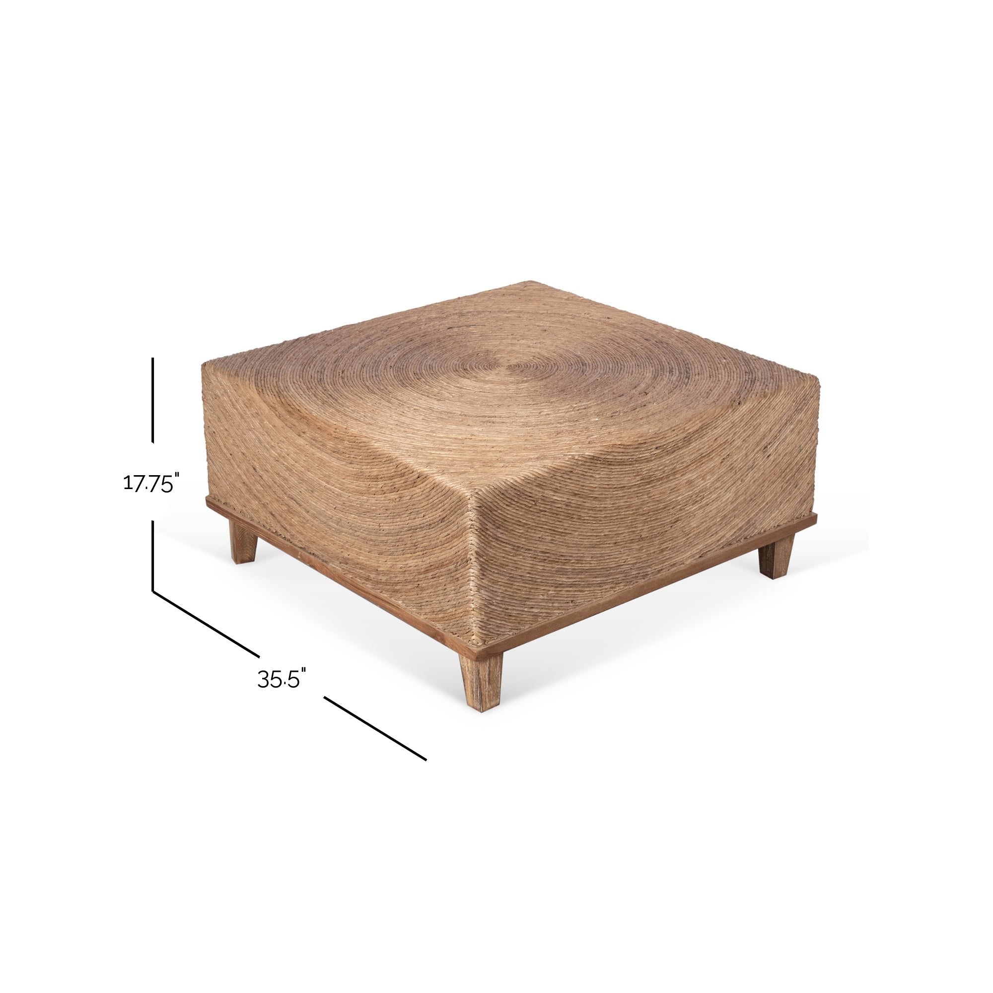 Naomi Square Woven Abaca Coffee Table