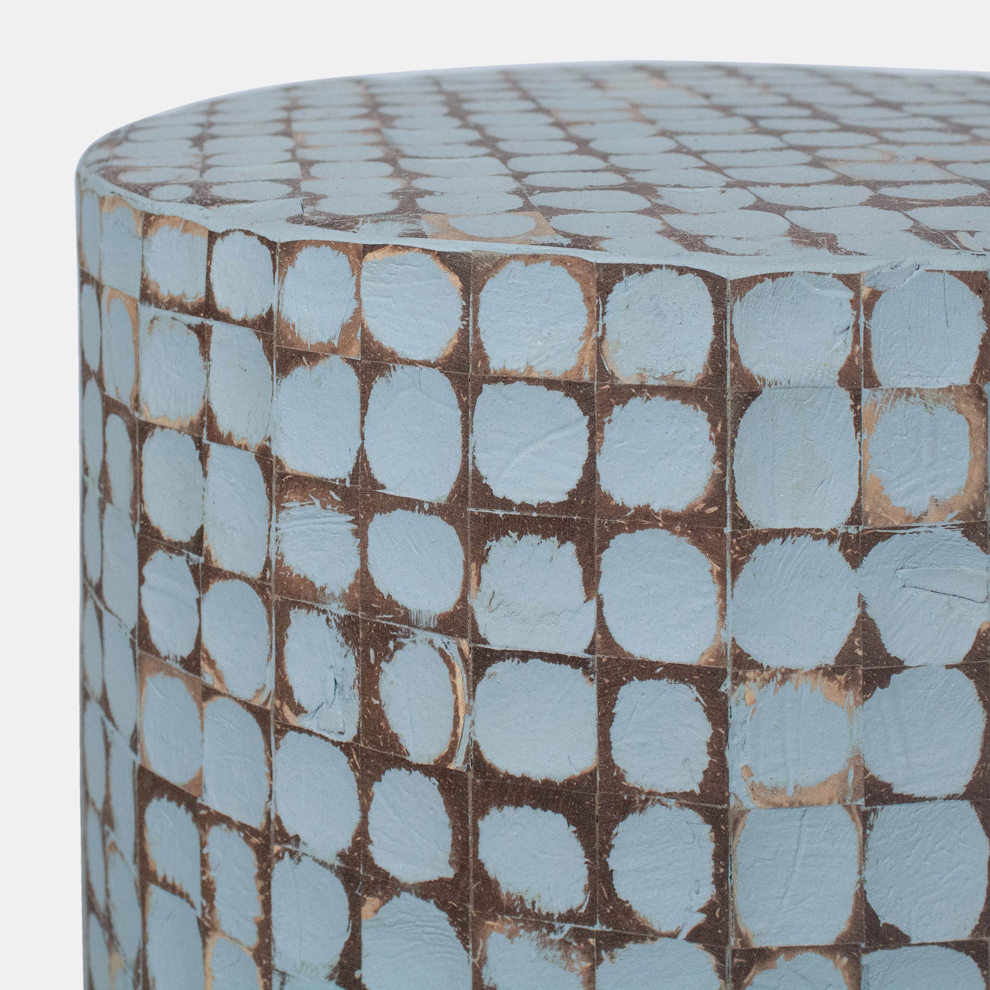 Mila 16" Coconut Shell Round Accent Table