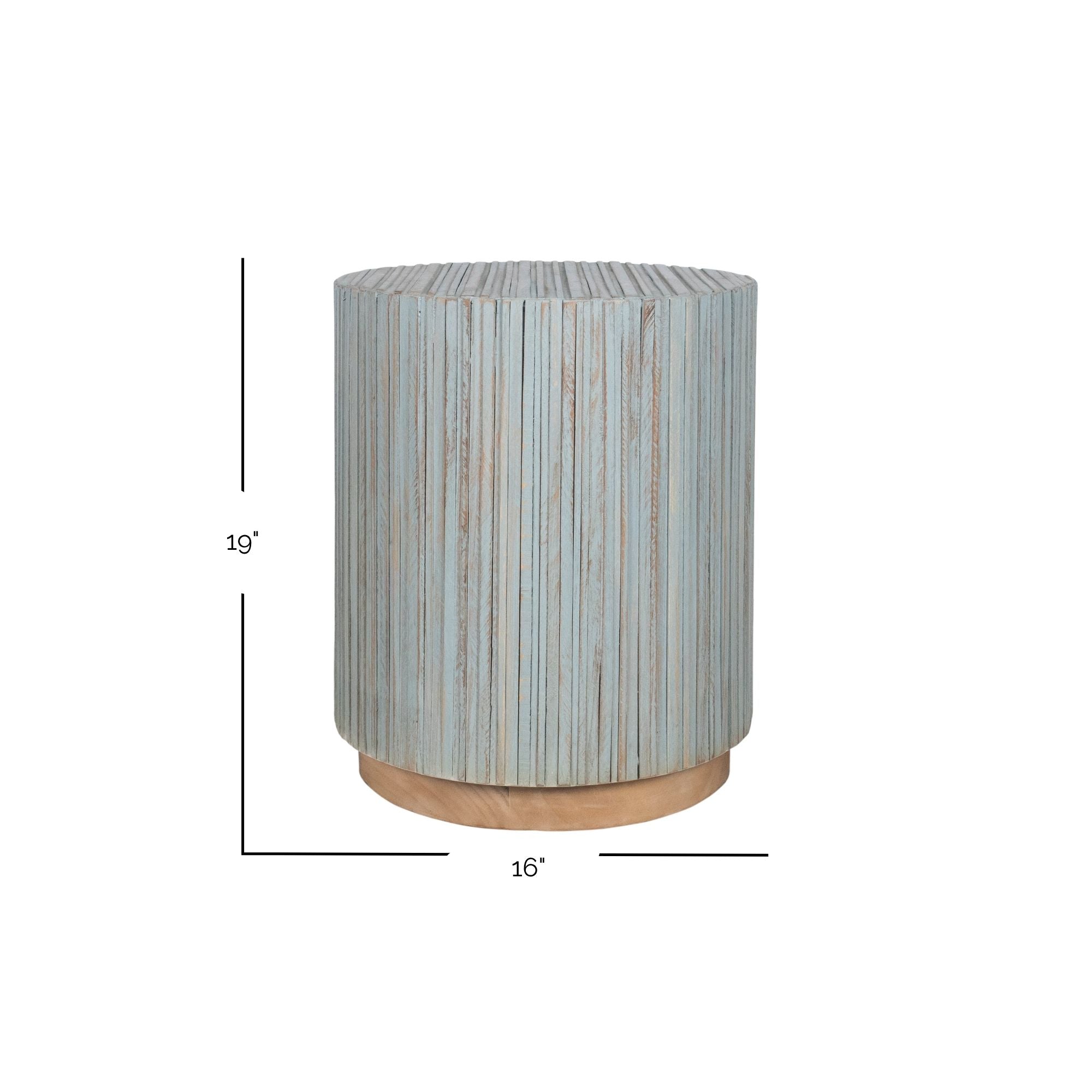 Monroe Round Teak Wood End Table