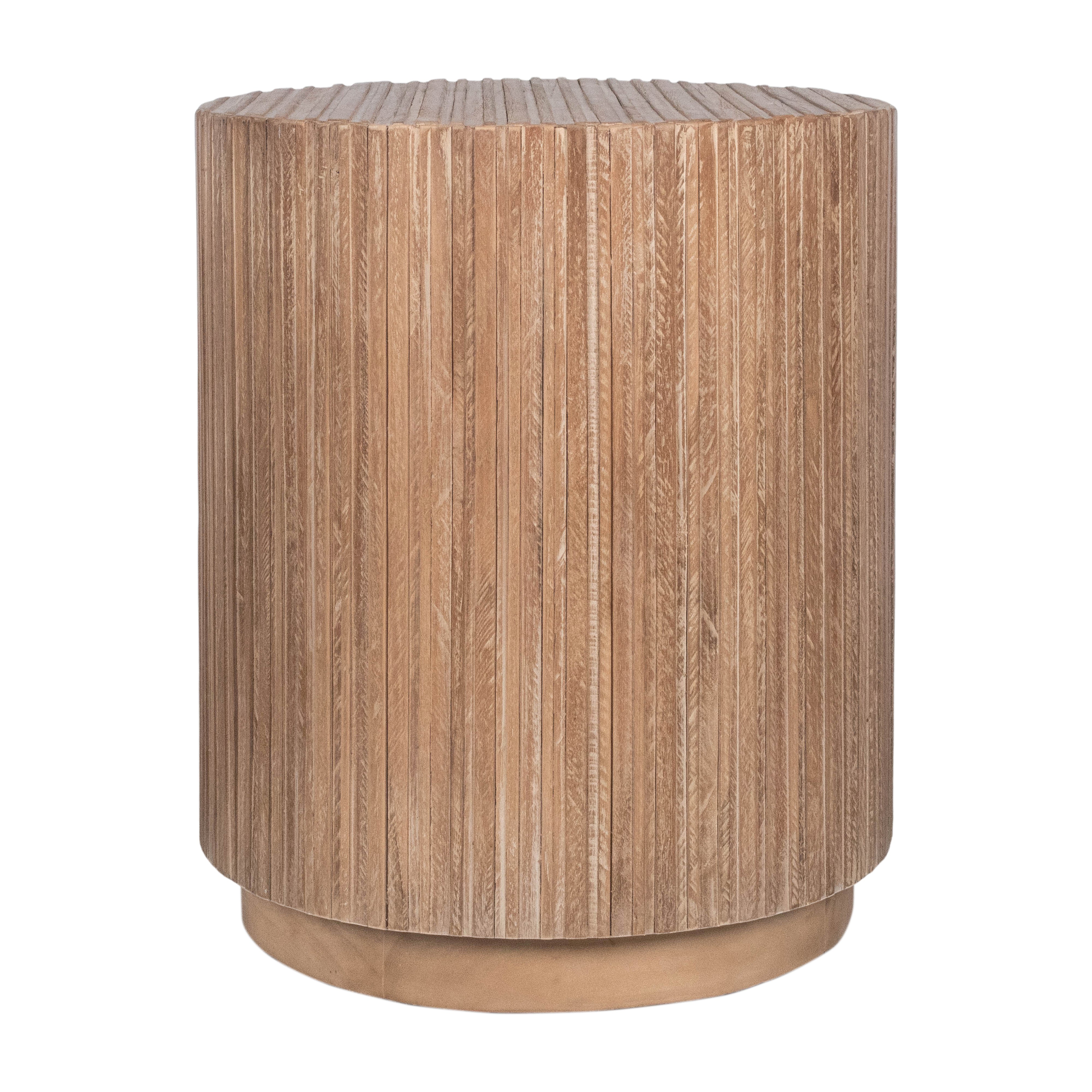 Monroe Round Teak Wood End Table | East at Main