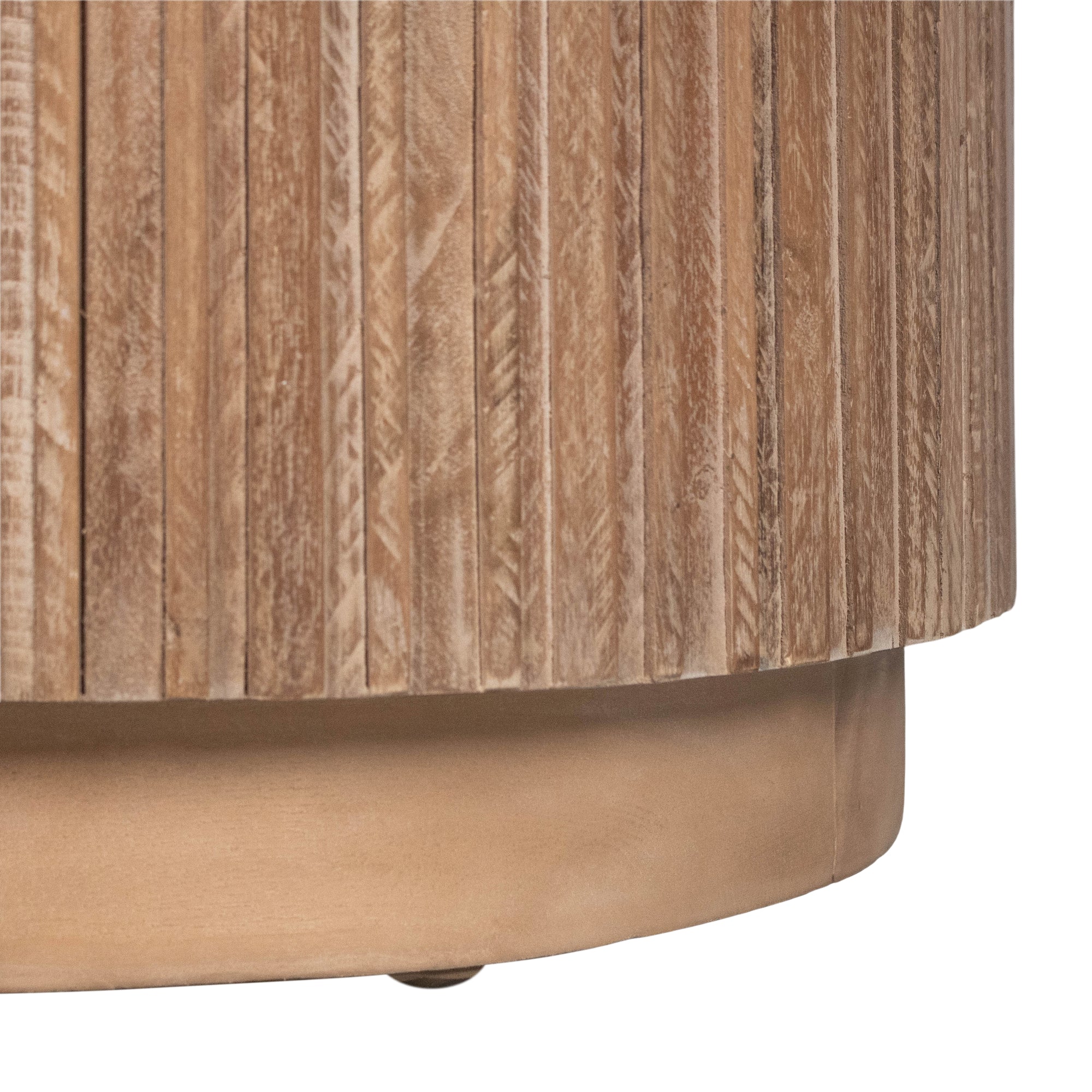 Monroe Round Teak Wood End Table