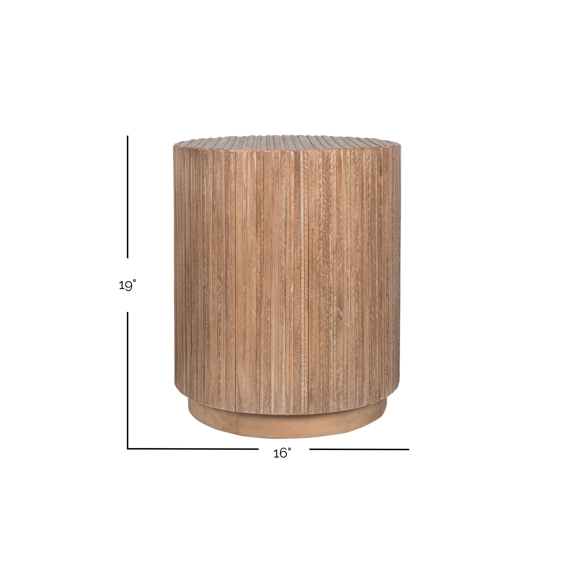 Monroe Round Teak Wood End Table