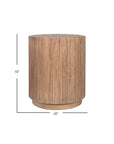 Monroe Round Teak Wood End Table