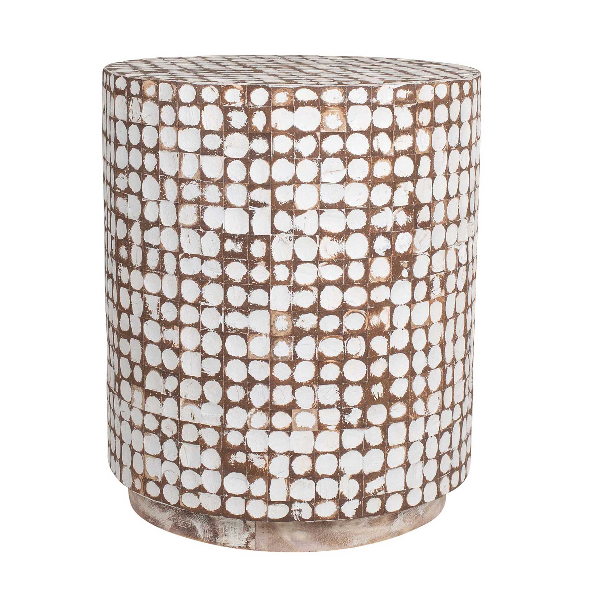 Mila Coconut Accent Table with Base