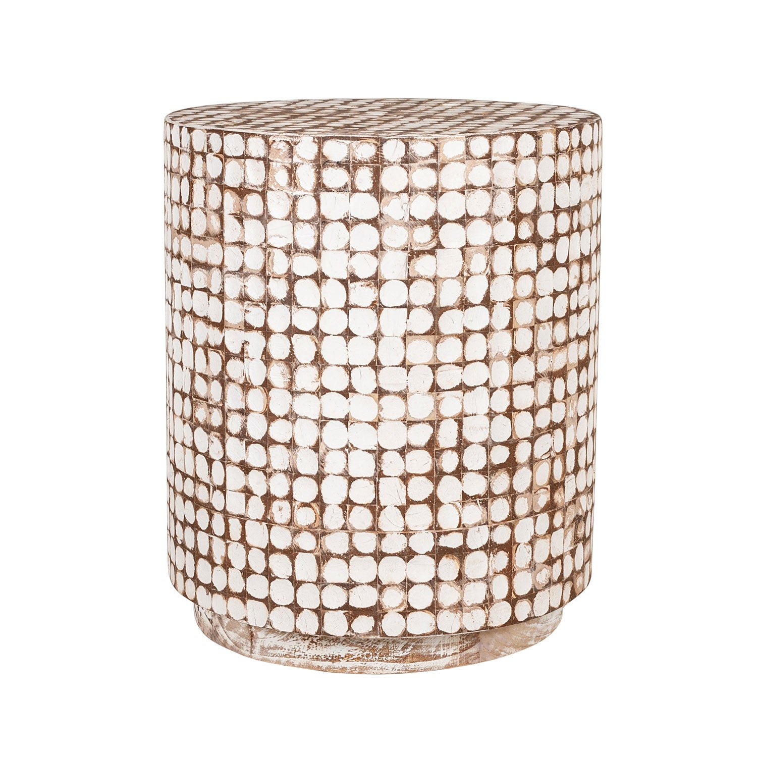 Mila Coconut Accent Table with Base