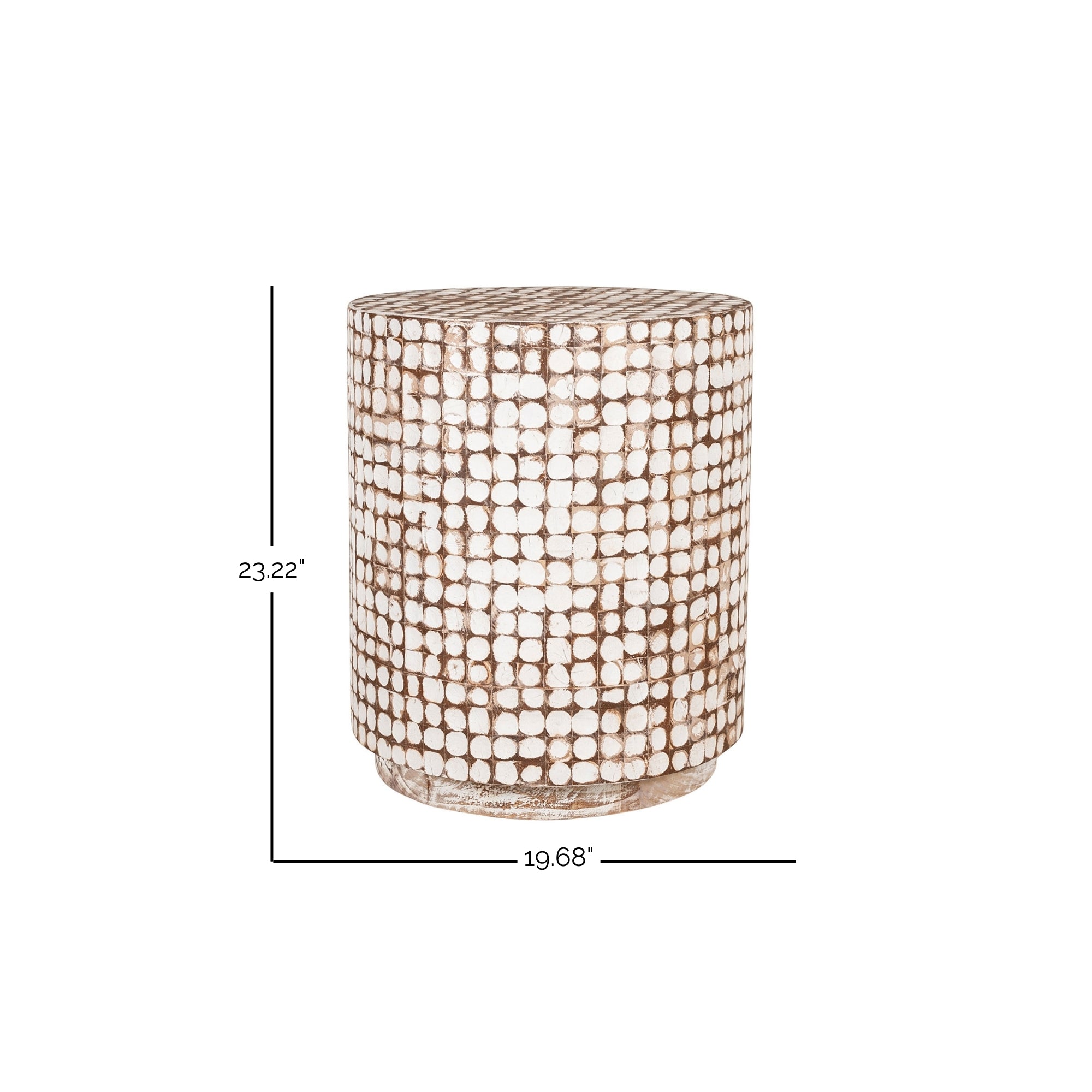 Mila Coconut Accent Table with Base