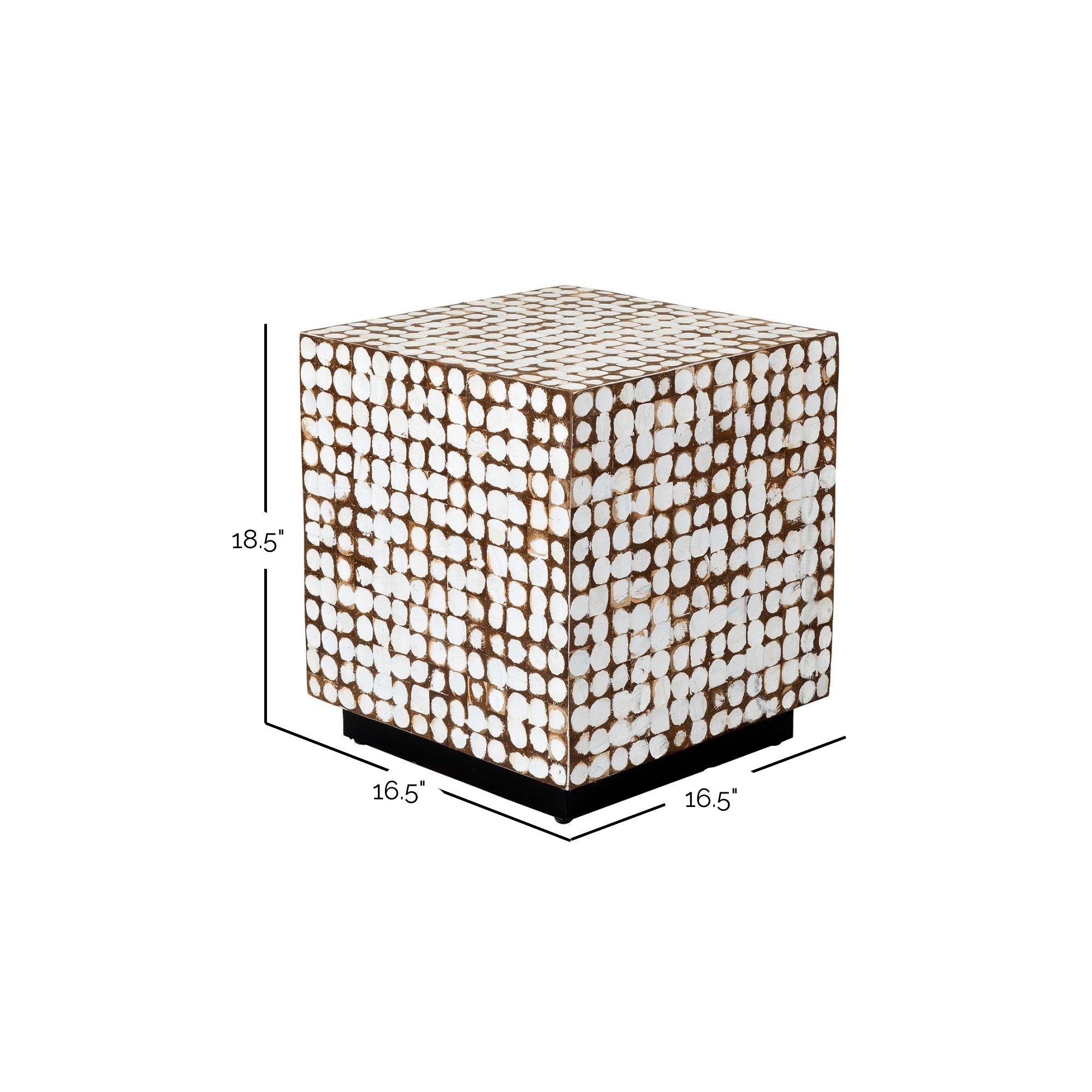 Mila 17" Square Coconut Shell Accent Table Solid Wood accent table