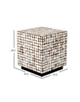 Mila 17" Square Coconut Shell Accent Table Solid Wood accent table