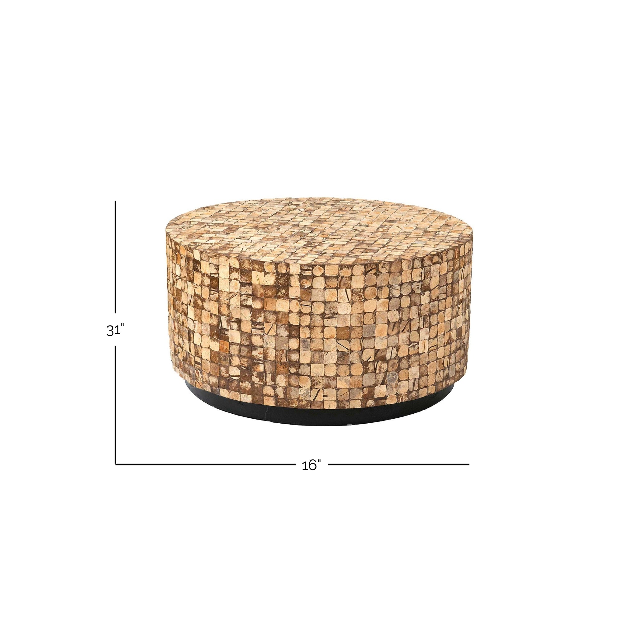Mila 31" Round Coconut Shell Coffee Table