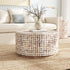 Brown Mila 31" Round Coconut Shell Coffee Table Recycled Coconut Shell coffee table