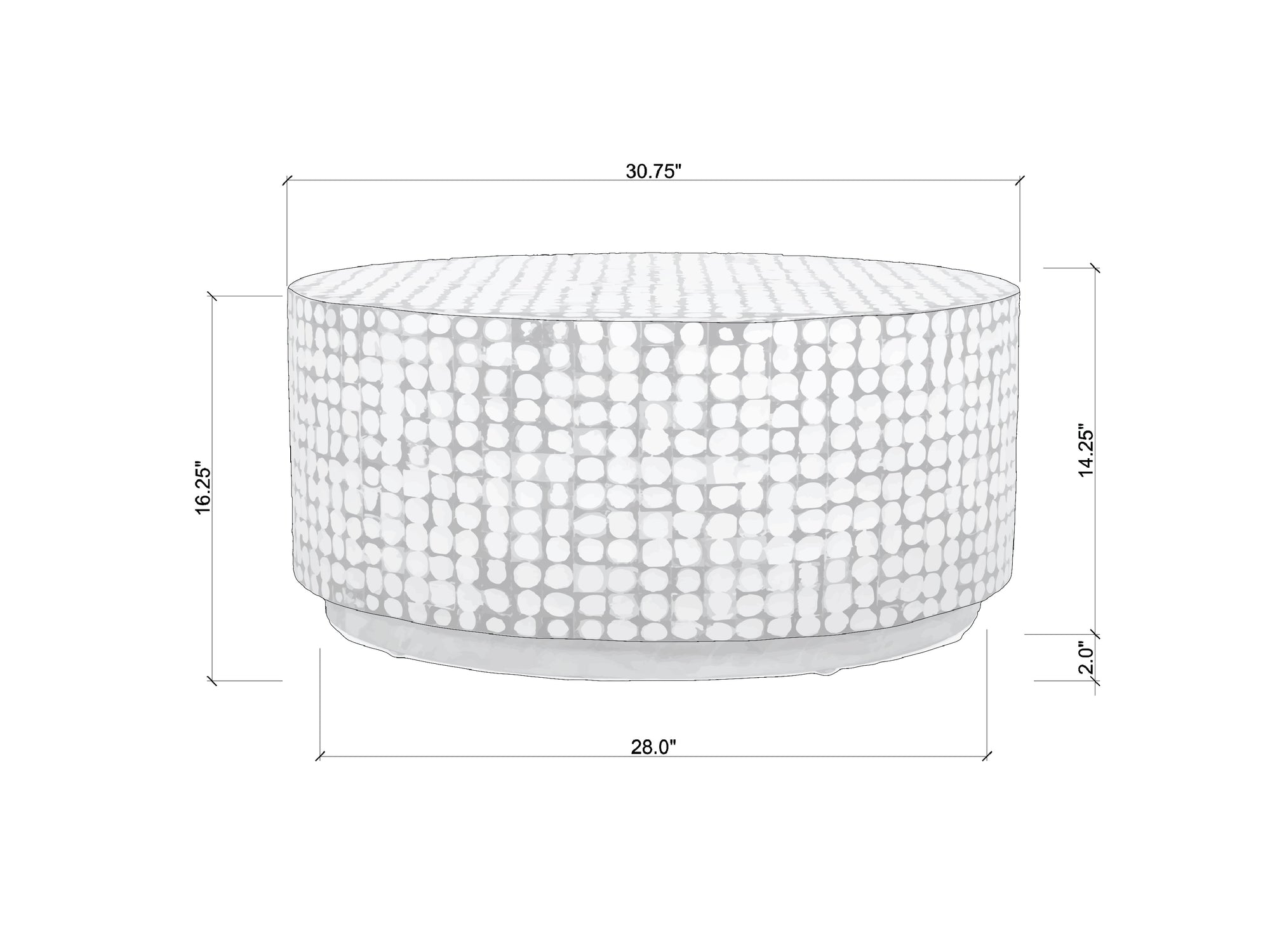 Mila Round Coconut Coffee Table
