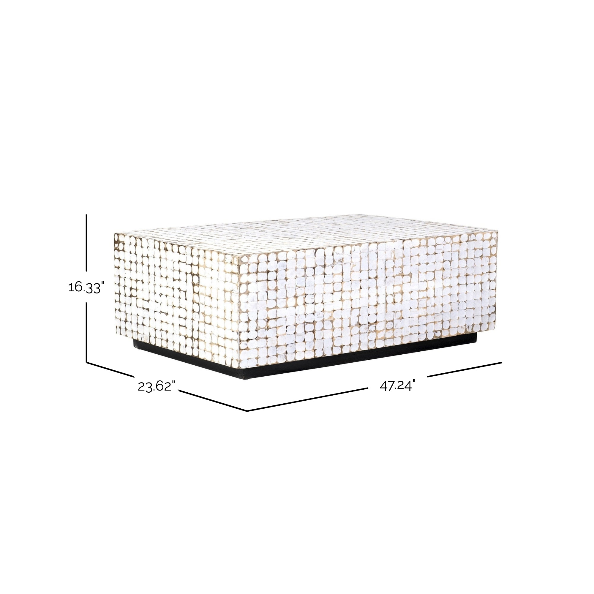 Mila Rectangular Coconut Coffee Table