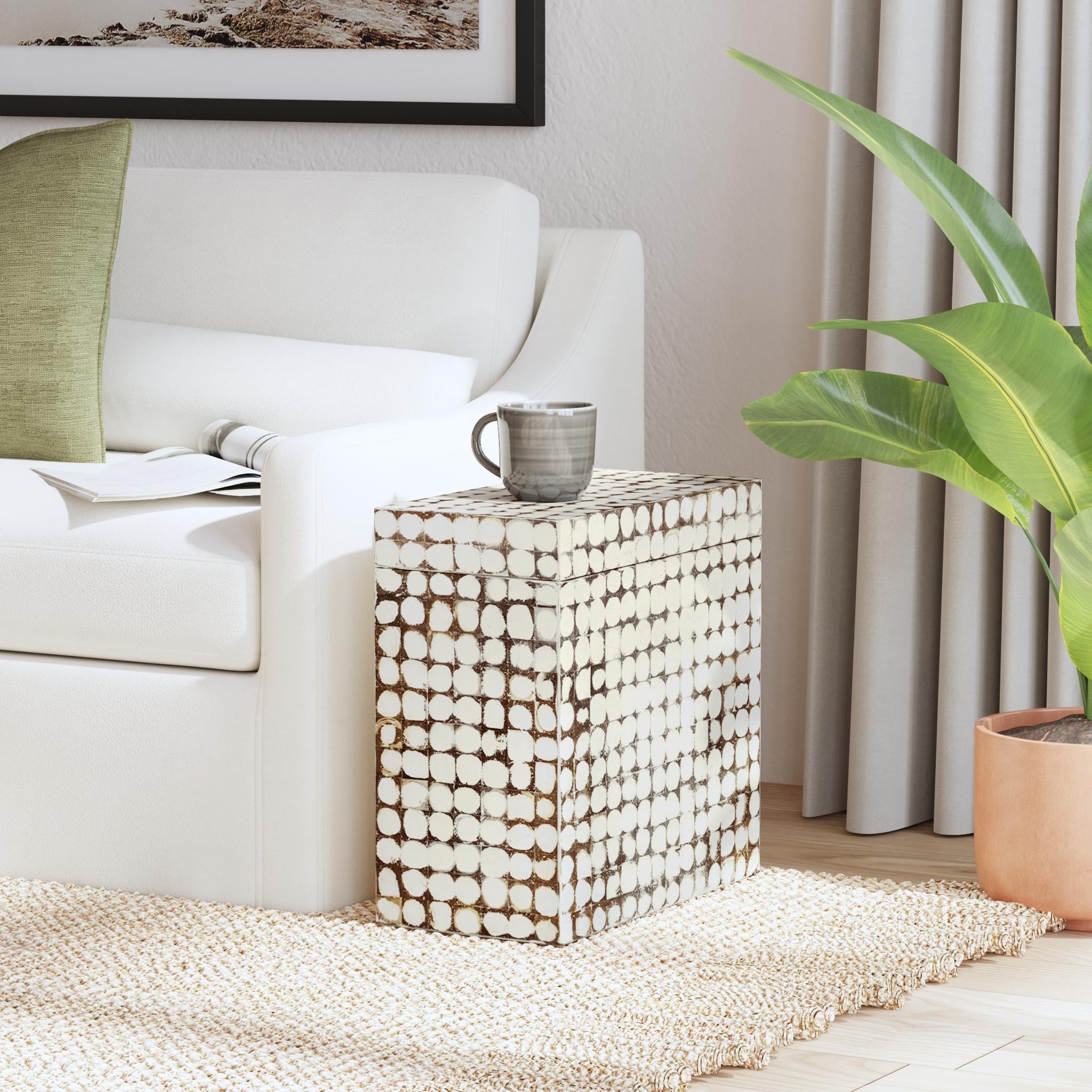 Juliette Coconut Accent Table with Storage – East at Main