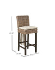 Dyer Rattan & Teak Stool with Cushion