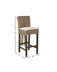 Dyer Rattan & Teak Stool with Cushion Solid Wood counter stool