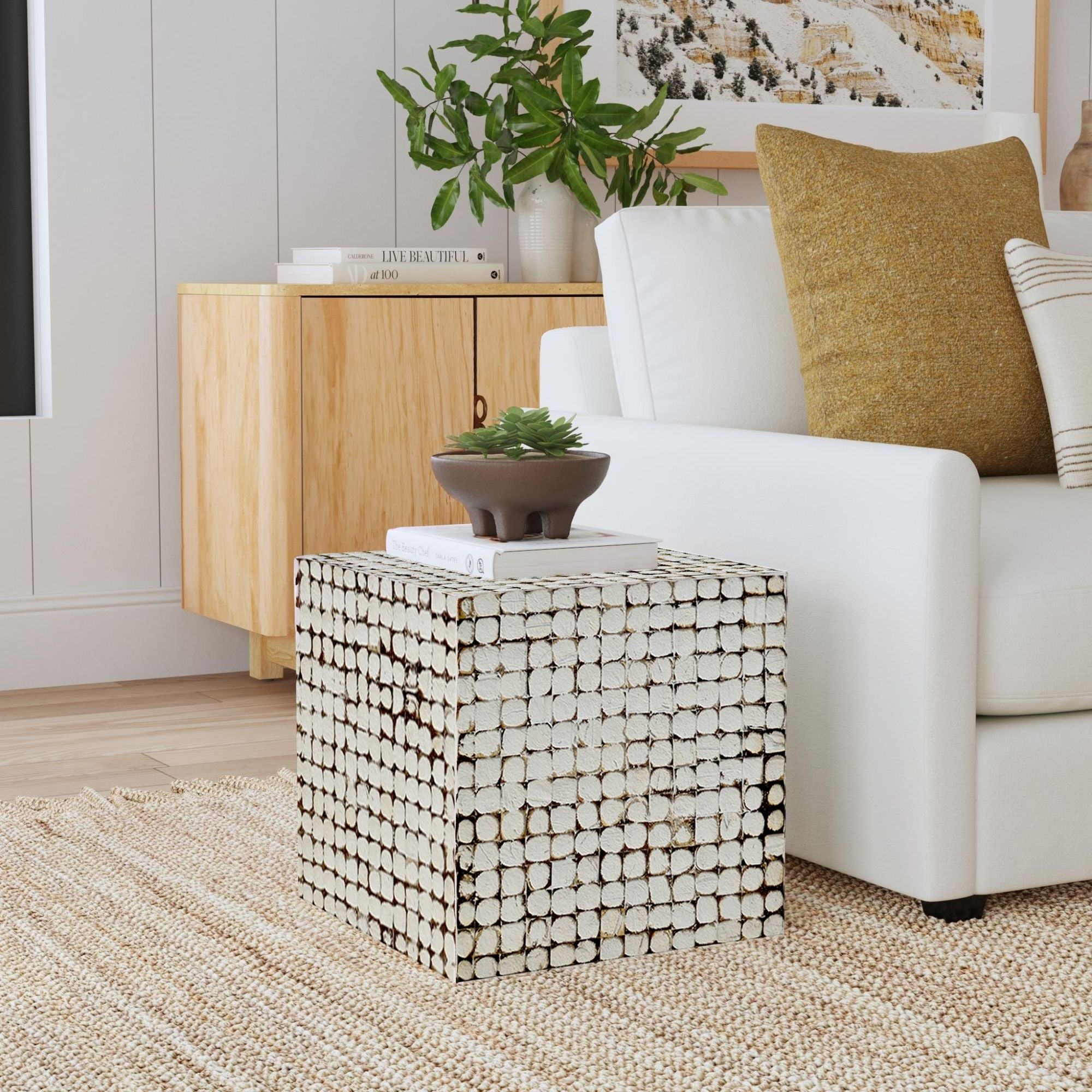 Juliette Coconut Square Accent Table