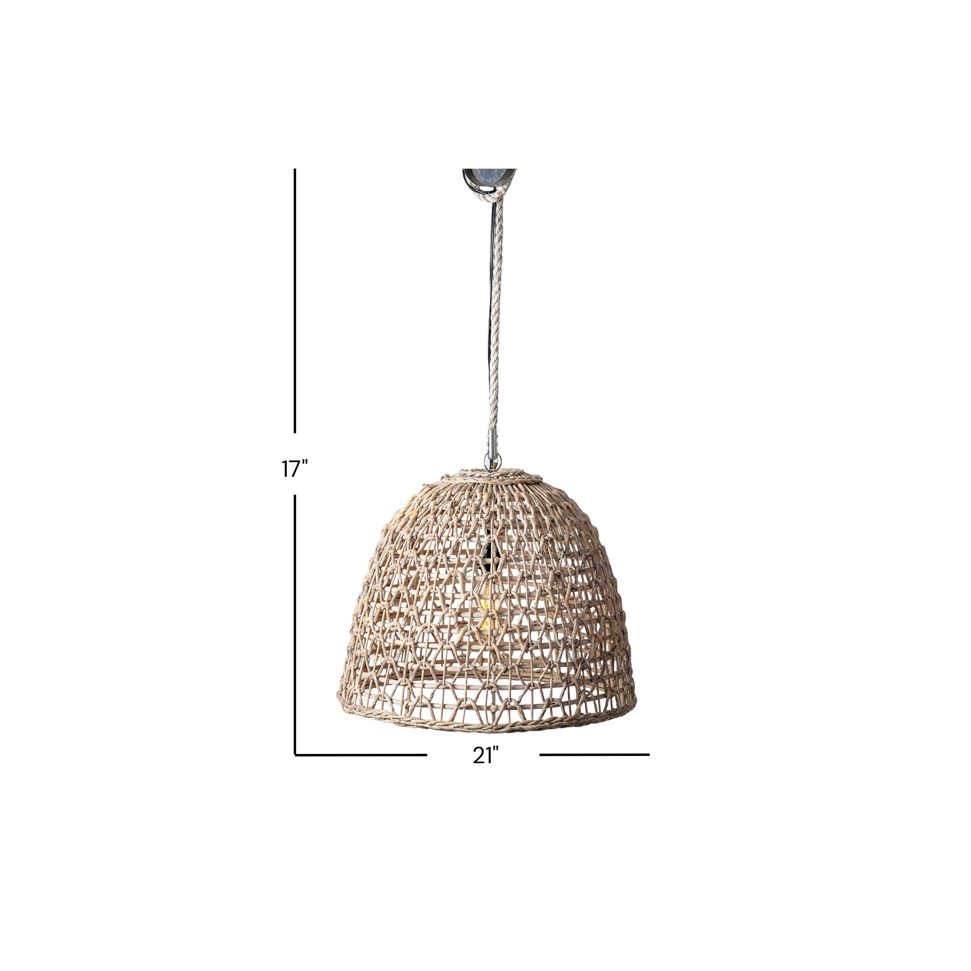 Adalina 21" Woven Rattan Pendant Light Solid Wood pendants