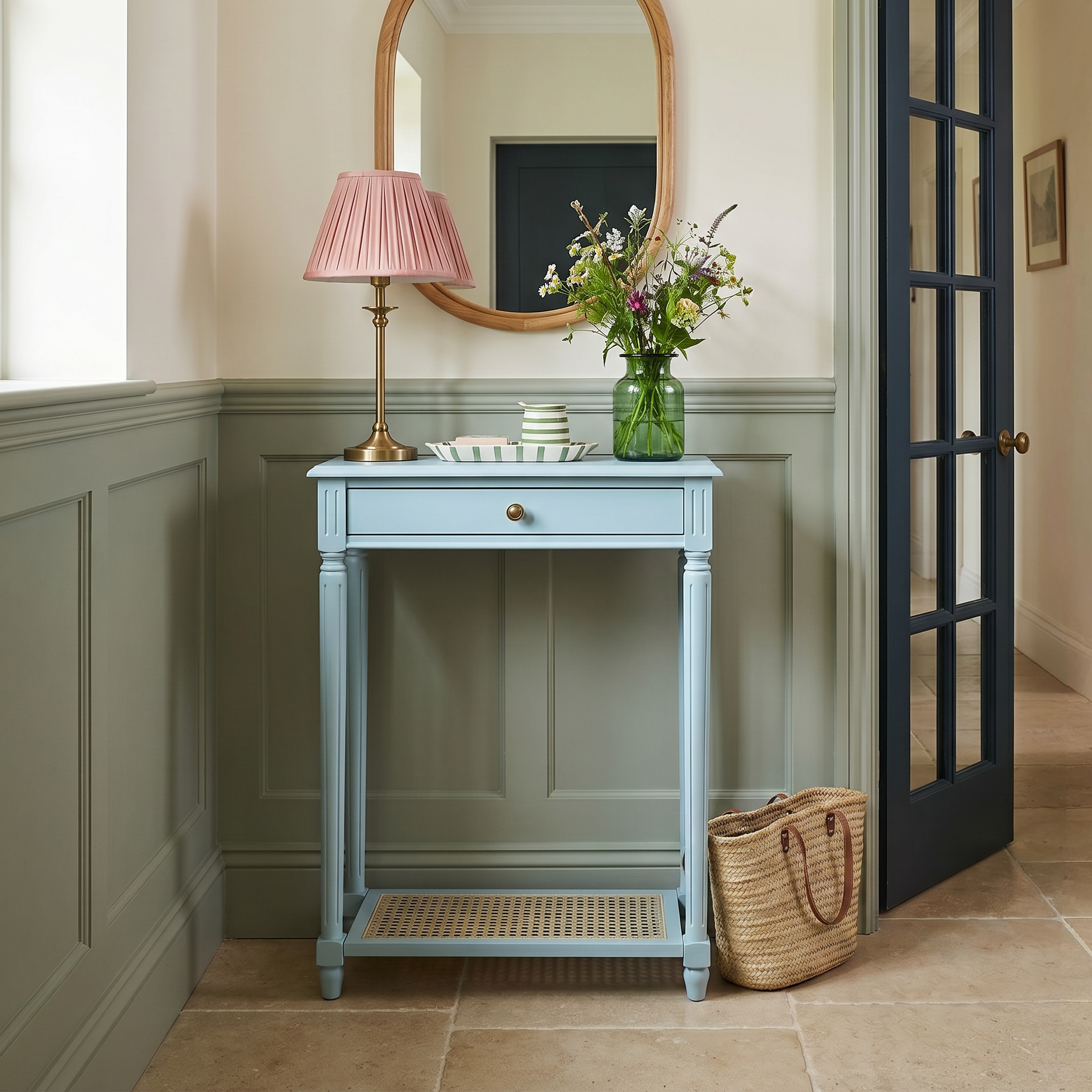 Lila Fluted Leg Solid Wood Console Table