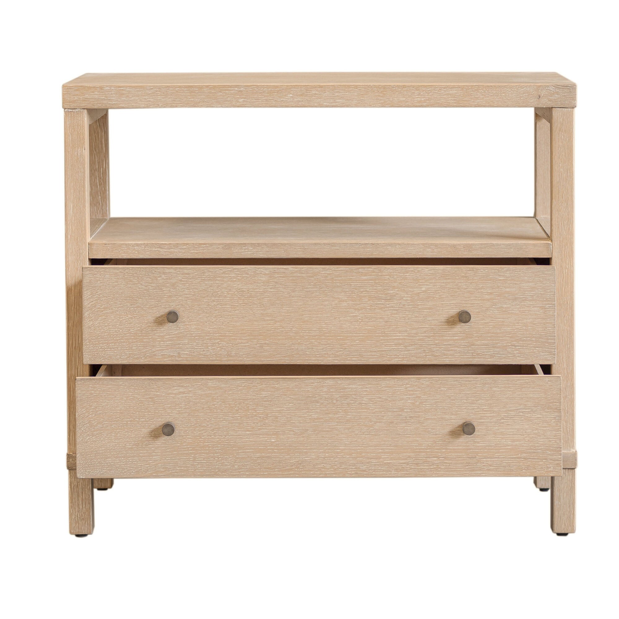 Gemma Solid Wood 2 Drawer Nightstand