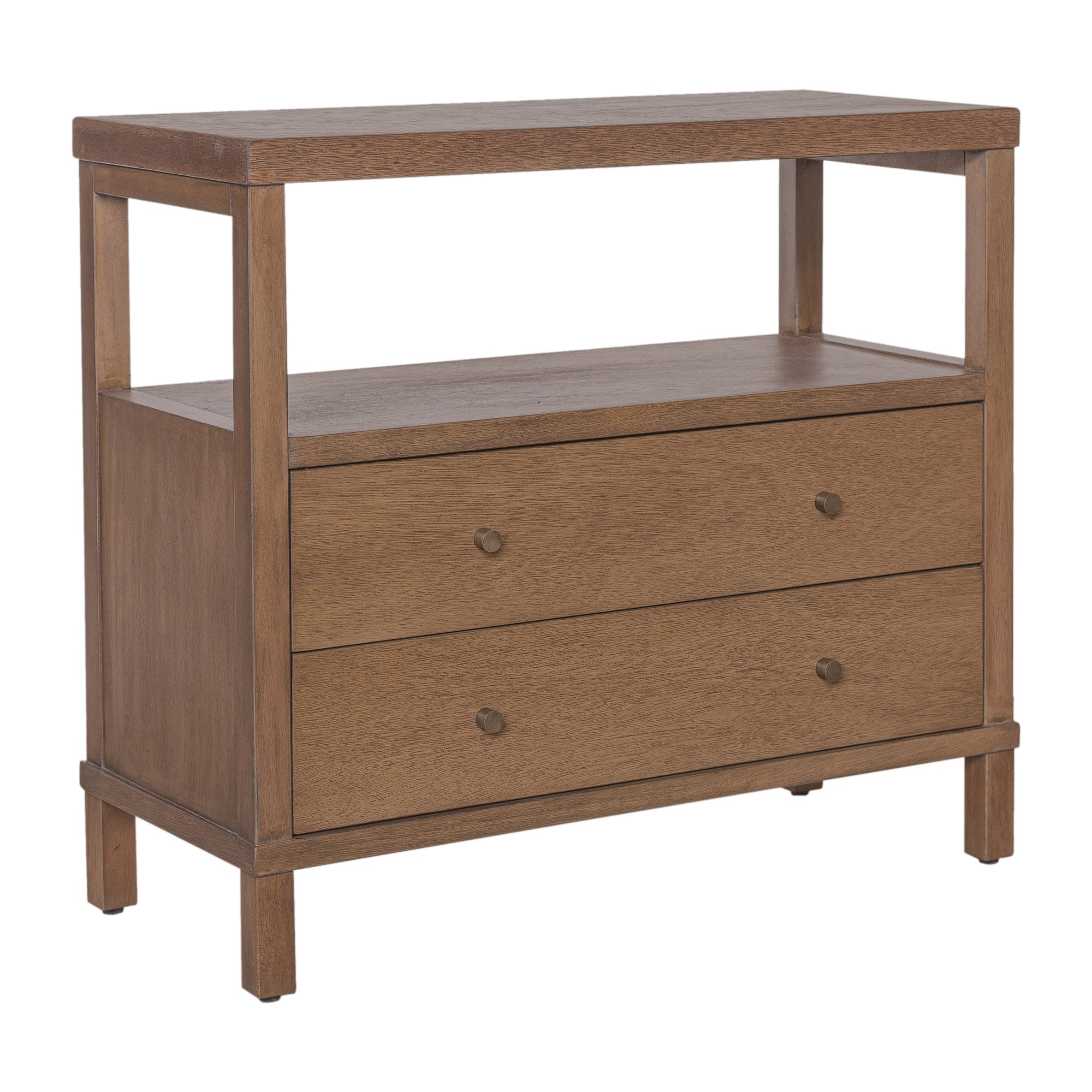 Gemma Rectangular Solid Bayur Wood 34&quot; 2 Drawer Nightstand