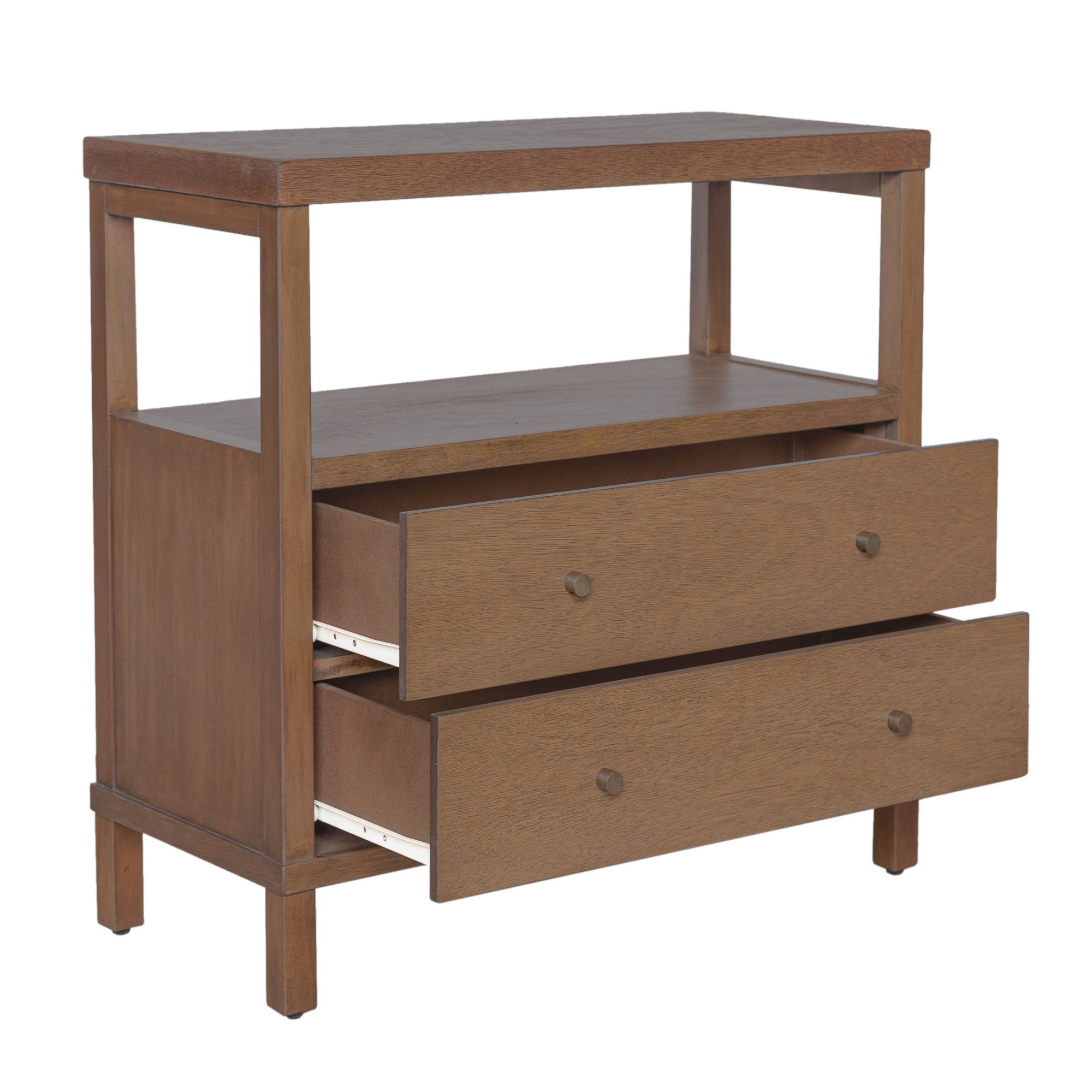 Gemma Rectangular Solid Bayur Wood 34&quot; 2 Drawer Nightstand