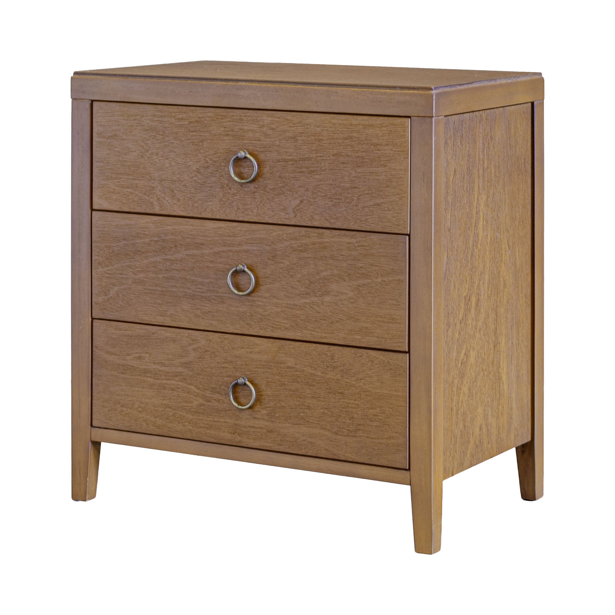 Haven 3 Drawer Nightstand Bayur wood, close-up detail