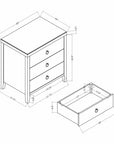 Haven 3 Drawer Nightstand