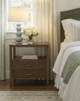 Wind Wood Solid Wood 2 Drawer Nightstand